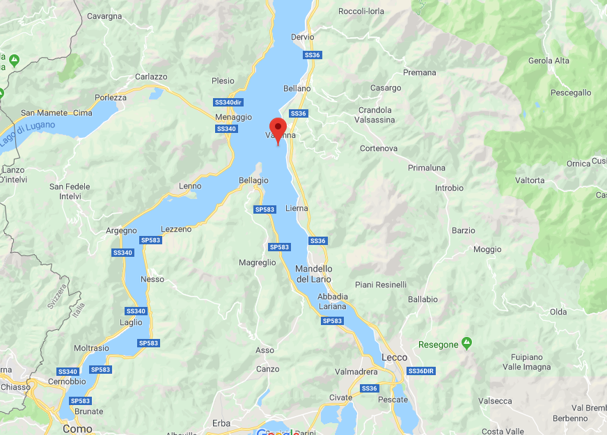 Mappa Lago di Lecco